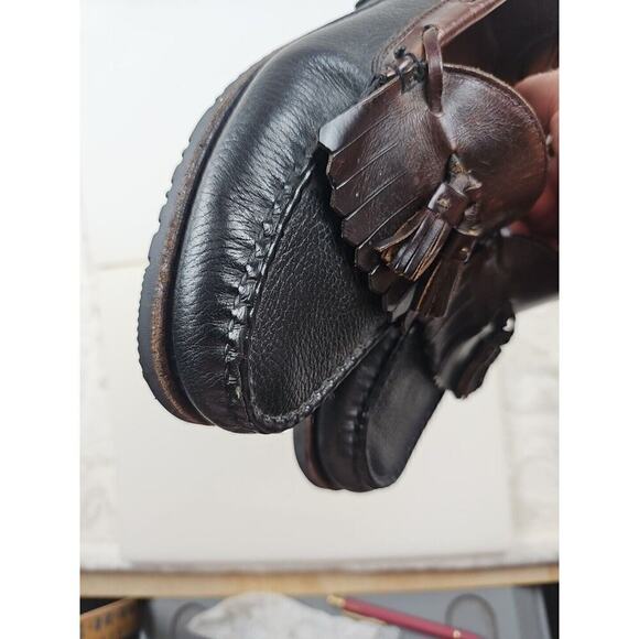 Allen edmunds Shoes Mens 8D Nashua tasssel loafer black/brown Slip On Preppy - Picture 5 of 11